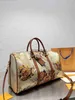 Totes Quality Fashion Bag golden flowers Travel Bags Handle Luggage Gentleman Business Totes with Shoulder Strap Praisestylishyslbags