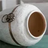 Vases Bulle blanche avec anneau de cuivre Meubles Ville Magasin de fleurs Vase en céramique Chinois à la main Ameublement Design Ornements
