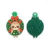 Bengelen oorbellen glitter acryl kerstvakantie krans boog huisdier voor vrouwen 2023 schattige geschenken sieraden groothandel
