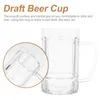 Weingläser 540 ml transparenter Bierkrug tragbare Tasse Wassergriff Isolierung Eiskaffeetassen Kunststoffmaterial Glas mit Deckel Stroh