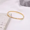 Bangle Whells Trendy Shells Jóias de aço de titânio para mulheres Acessórios de pulseira de zircão chiques de zircão por atacado