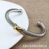 DY Bracelet Jewelry classic designer luxury top accessories 7MM Bracelets Popular Cable Cross X Opening DY Jewelry Accessories quality Christmas gift jewellery