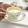 Tazze Piattini YOMDID Set di piattini per tazze in stile pastorale nordico Tazza da caffè in ceramica Pratico tè profumato Acqua Latte Bere Articoli da cucina per la cucina