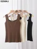 Camisoles Tanks sexy knit tank top women high quality slim camisole female Women's Freedom seamless crossover racerback 230412