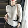 Kadın Sweaters Yeni Kadın Giyim Kaşmir Kazak O-Neck Örgü Kazak Moda Sonbahar ve Kış Gevşek Kalın Sıcak Topl231113