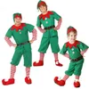 Family Matching Outfits Boys Girls Christmas Green Elf Costume Xmas Santa Claus Dress For Men Women Cosplay Party Sets 231113