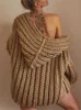 女性のセーター女性ファッションソリッドフード付きセーターベストエレガントなノースリーブルーズニットカーディガン2023秋のオフィスレディース通勤ストリートウェアJ231113