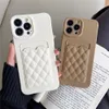 Fashion Diamond Lattice Pattern Wallet Case For iPhone 15 14 11 12 13 Pro Max 14 Plus Soft Silicone Card Slot Holder Cover