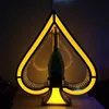 Led parlak şarap şişesi Neon Spade Champagne Glorifier Of Ace Of Complade VIP Şişe Sunumcu Servis Tepsisi Gece Kulübü için