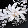 Hair Clips Floralbride Handmade Wired Rhinestones Crystal Freshwater Pearls Flower Wedding Comb Bridal Headpieces Accessories