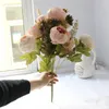 Fiori decorativi 2 pezzi/pacco Stile europeo Fiore di peonia cinese artificiale Decorazione domestica Simulazione di matrimonio Prop