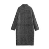 Wooling Blends Uniizera 2023 Autumn/Winter New Women's Fashion Lose Lapel Mid Długość Sawtooth Twill Coat J231113