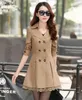 Women's Trench Coats ENLU Autumn New High Fashion Brand Woman Classic Double Breasted Trench Coat Waterproof Raincoat Business Outerwear size S-XXXLL231113