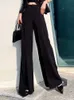 Kadın pantolon capris twotwinstyle mor gevşek geniş bacak pantolon kadınlar için yüksek bel katı minimalist pantolon kadın moda giyim bahar 230413