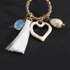 Stud Earrings Trendy Elegant Heart Pendant Pearl White Tassel Dangle For Women Sweet Jewelry Girls Accessory Wholesale