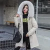 Mulheres de couro falso couro inverno parkas inverno -30 graus mulheres parkas casacos com capuz gola de pele seção grossa jaquetas de inverno quente jaqueta de neve 231113