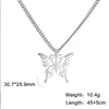 Colares de pingente 1 pc borboleta de aço inoxidável para mulheres minimalista ouro cor nome colar jóias de casamento f1094