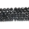 Piedras preciosas sueltas Piedra natural fina facetada Turmalina negra Cuentas espaciadoras de piedras preciosas redondas para hacer joyas Collar de pulsera de bricolaje 6/8/10MM