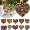 Kerstversiering Boekenliefhebbers Hartvormige Boekenplank Hanger Acryl Drop Ornament Deur Raam Boom Auto Hangende Decoratie 231113