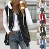 Damesvesten 2023 Herfst Pluche Capuchon Effen Kleur Mouwloze Jas Voor Vrouwen Warme Fleece Ritsjassen Vest Vrouwelijke Uitloper S-5XL