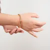 Bangle Liliflor Pulseras 18K Gold Stated Stali Stal Biżuteria Bambus Bambus Bankle Banles for Women Akcesoria Bransoletka B232360