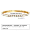 Bracelet demi-Tennis en acier inoxydable, plaqué or 18 carats, diamant VVS Moissanite glacé, 4mm 5mm, pour femmes