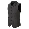 Gilets pour hommes hiver Tweed gilet costume Vintage formel chevrons bouton poche gilet affaires revers col hauts