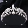 Pinces à cheveux KMVEXO baroque paon cristal perle diadèmes de mariée couronne strass concours diadème mariée bandeau anniversaire bijoux de mariage