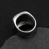 Band Rings Hip Hop Bling Iced Out Stainless Steel Arc Square Finger Rings for Men Rapper Jewelry Gold Color Drop 231113