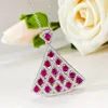 Ciondoli Vinregem Fan Ruby High Carbon Diamond Pietre preziose Collane con pendente per le donne Gioielli in argento sterling vintage 925 all'ingrosso