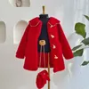 Coat Kids Girls Jacket Outwear Sweet Faux Fur Warm Plus Velvet Thicken Winter Woolen Outdoor Fleece Children's Clothes 231113