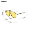 Sonnenbrille KAMMPT Einteiler Spiegel Männer Frauen Mode Oversize Goggle Eyewear Trendy Brand Design UV400 Männlich Weiblich Sonnenbrille