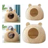 Cat Beds Furniture er Cat Bed Indoor Modern Cat Hideaway Hut Rattan Houses Pets in Dome Basket Washable Play House Cage Kennel Toy W0413