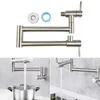 Kitchen Faucets Foldable Brass Wall Mounted Faucet Pot Filler Swivel Folding Retractable Rotary Stretch Basin Sink Tap