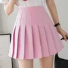 التنانير الخريف الكورية السراويل القصيرة نساء عالية الخرق مثير Sexy Mini Skirt School Short Pleated Kawaii اليابانية التنورة الوردية الإناث الربيع 230413