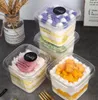 Wedding Party Supplies Clear Cake Box Transparent Square Mousse Plastic Cupcake Boxes With Lid Yoghourt Pudding