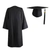 Chapeaux de fête 2021 Robe de graduation pour adultes Robe universitaire à manches longues Fermeture à glissière Plus Taille Robe de graduation Robe Mortarboard-Cap W0413