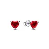 Braccialetti con ciondoli in argento sterling 925 gioielli set di cinque pezzi di Blink cuore rosso serie braccialetto di design collana anello fit pandora bel regalo per la fidanzata