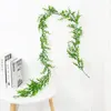 Decorative Flowers 6Ft Fake Plastic Eucalyptus Garland Green Plant Ivy Vine Decorations For Home Wedding Table Centerpieces Decor