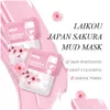 Altri strumenti per la cura della pelle Laikou Japan Sakura Maschera per il viso con fango Impacchi per il viso notturni Pulisci i cerchi scuri Idrata i volti Consegna a gocce Salute B Dhauw