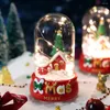 Luzes noturnas LED Papai Noel Claus Snowman Glass Capa Música Light Christmas 2023 Ano Sala de Sala Ambiente Decoração de Crianças Presente