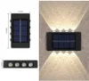 Lâmpadas de parede ao ar livre caça solar iluminação para cima e para baixo lâmpada movida solar 4 6 8 10 12 16 LED à prova d'água para o deck da casa Patio Patio Landscape Lighting