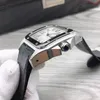 자동차 럭셔리 남자 시계 기계식 자동 스퀘어 시계 계층 소 가죽 밴드 직경 40mm 사파이어 거울 Montre de Luxe Watch Dhgates Watch