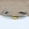 DY Bracelet Jewelry classic designer luxury top accessories 7MM Bracelets Popular Cable Cross X Opening DY Jewelry Accessories quality Christmas gift jewellery