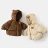 Para baixo casaco bonito urso crianças jaqueta de inverno crianças desgaste de neve engrossar quente meninas meninos jaquetas de algodão chidlren roupas de inverno casaco ao ar livre 231113