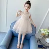 Robes de fille Robe pour enfants Princesse Filles Fluffy Yarn Sleeve Sequin Cake Elegant