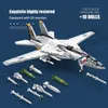 Diecast Model Military Airplane USA 4 Tomcat Fighter Building Blocks DIY Large Aircraft Weapons Bricks Kids Toys Boys Birthday Gifts 231110