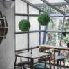 装飾的な花人工箱の吊り下げトピアリーグリーングローブプラントホームアウトドアインドアウェディングフロントパティオガーデンデコレーション