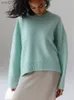 Frauen Pullover Frauen Herbst Winter Stricken Pullover Pullover 2023 Neue Herbst Oansatz Lose Dicke Feste Pullover Hohe qualität Casual frauen PulloverL231113