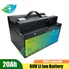 18650 baterias recarregáveis 60v 20Ah para motor e-bike carro li ion bateria de lítio de armazenamento solar com carregador